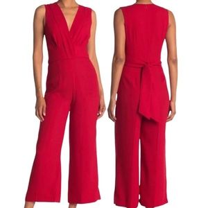 NEW Club Monaco TIE BACK V-NECK JUMPSUIT IN RED Sz.10